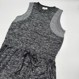 Lou & Grey Womens Size Small Dress Gray Heathered Drawstring Waist Casual Comfy